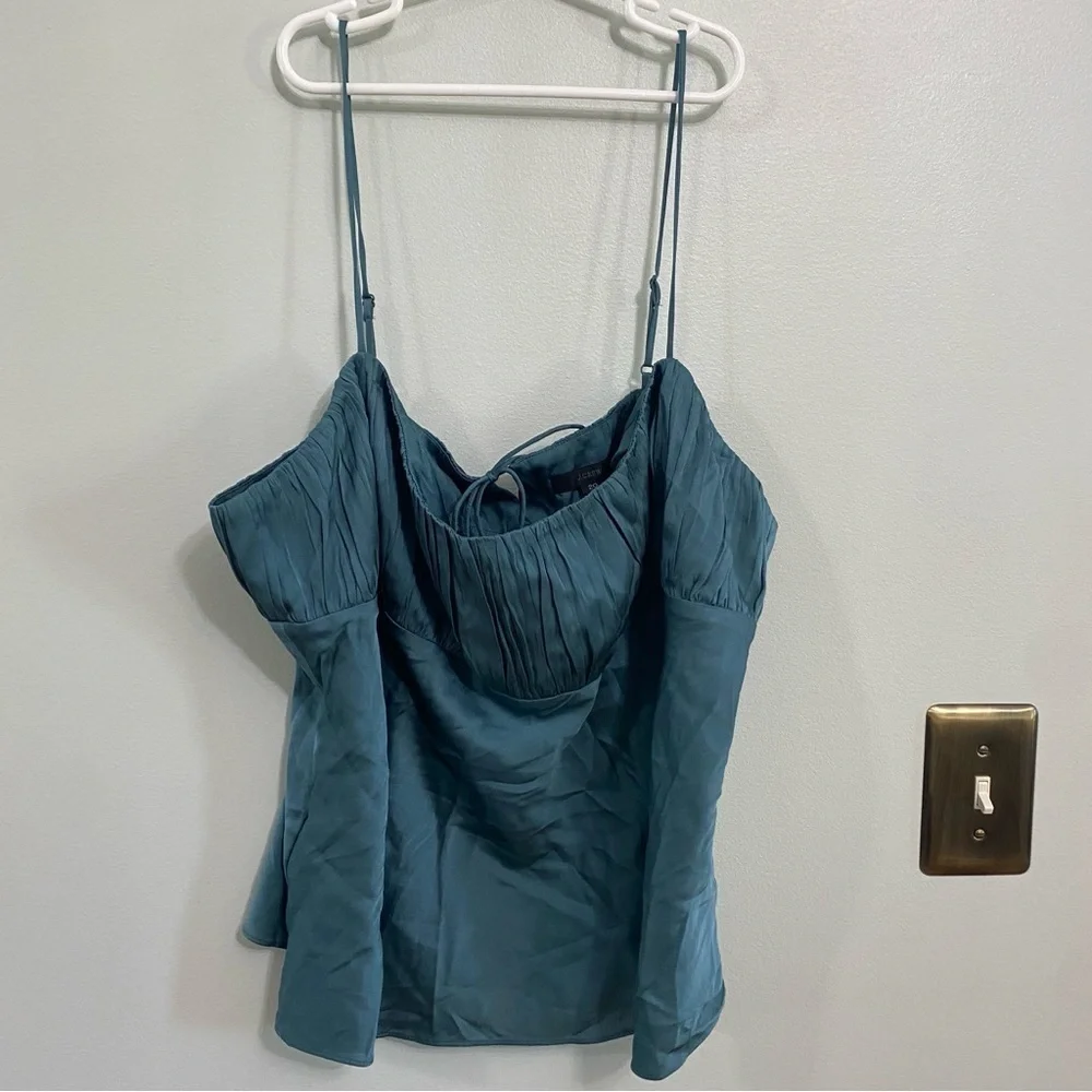 J. Crew Gathered Stretch Cropped Silk Camisole size 20